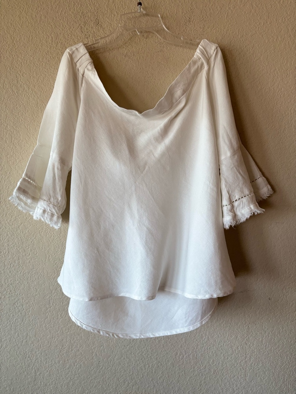 Union of Angels White Boho Off-The-Shoulder Blouse L